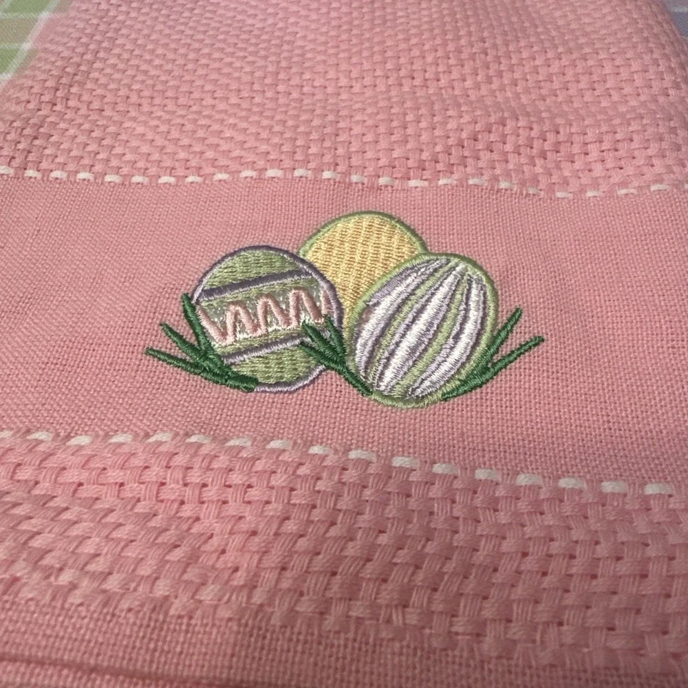 Lillian Vernon Set Of 3 Easter Egg Kitchen Towels Plaid Spring New‎ In Bag
